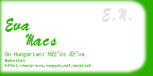 eva macs business card